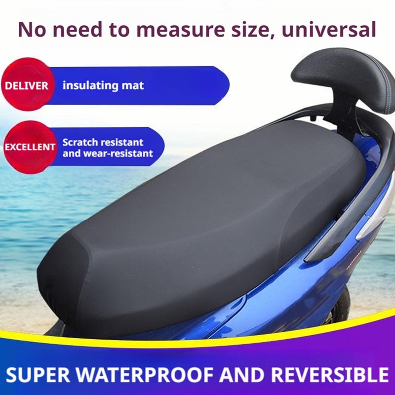 Universal Waterproof Sunproof Motorcycle Seat Cover Electric Bike Scooter Cushion Pad Heat Resistant Anti Slip All Season Comfortable Leather Style UV Protection Easy Install Quick Release - Image 4